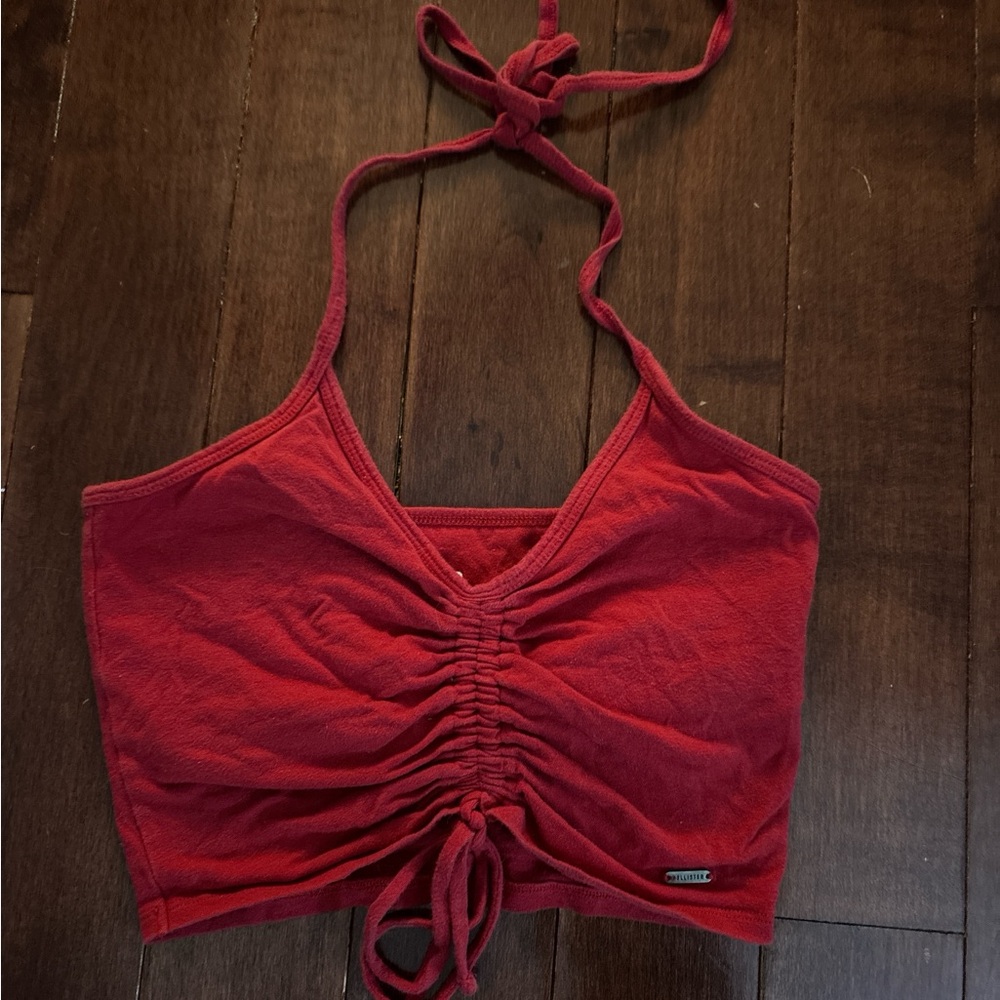 Red Halter Crop Top